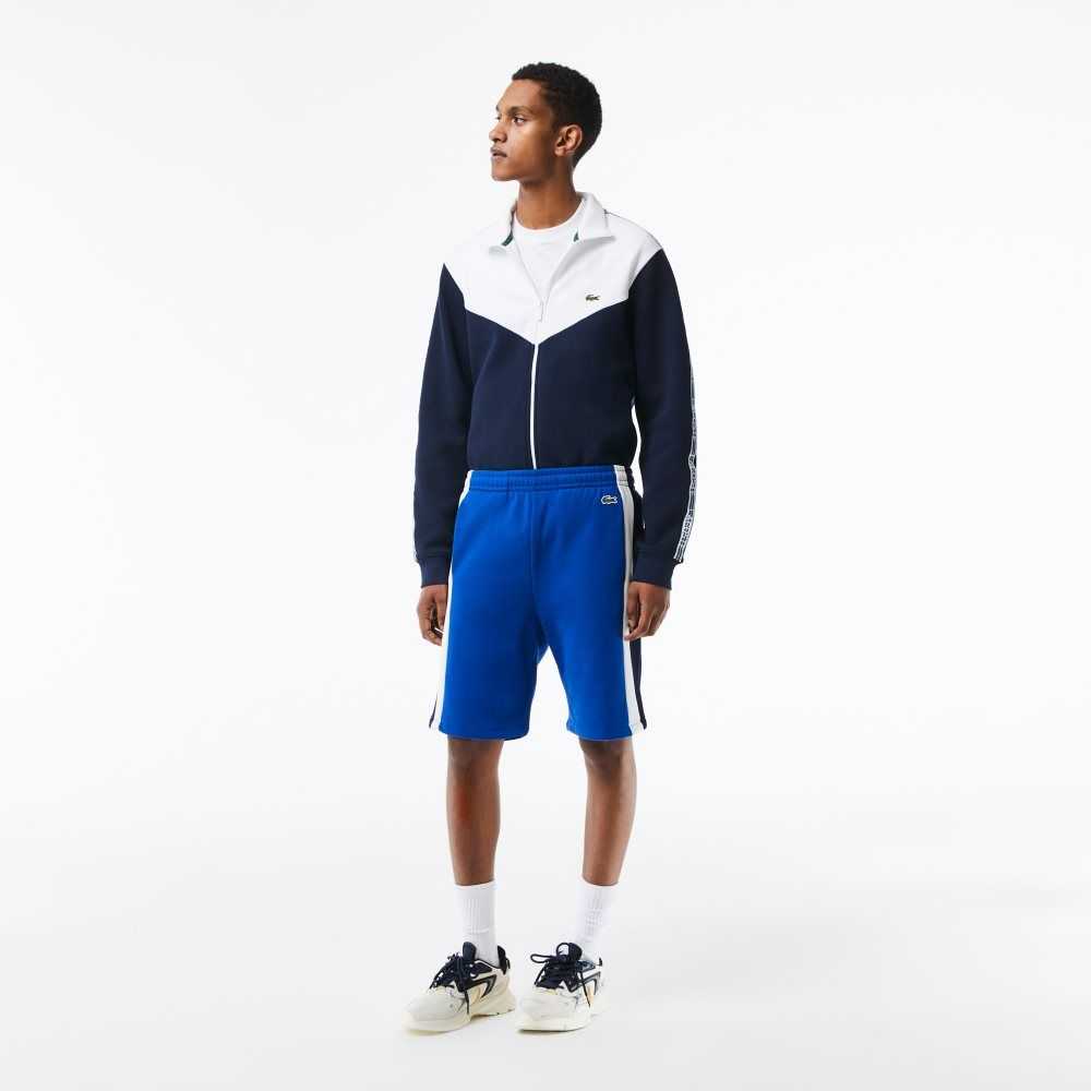 Lacoste Brushed Fleece Colorblock Blå Marinblå Blå Vita | TAGVM-0396