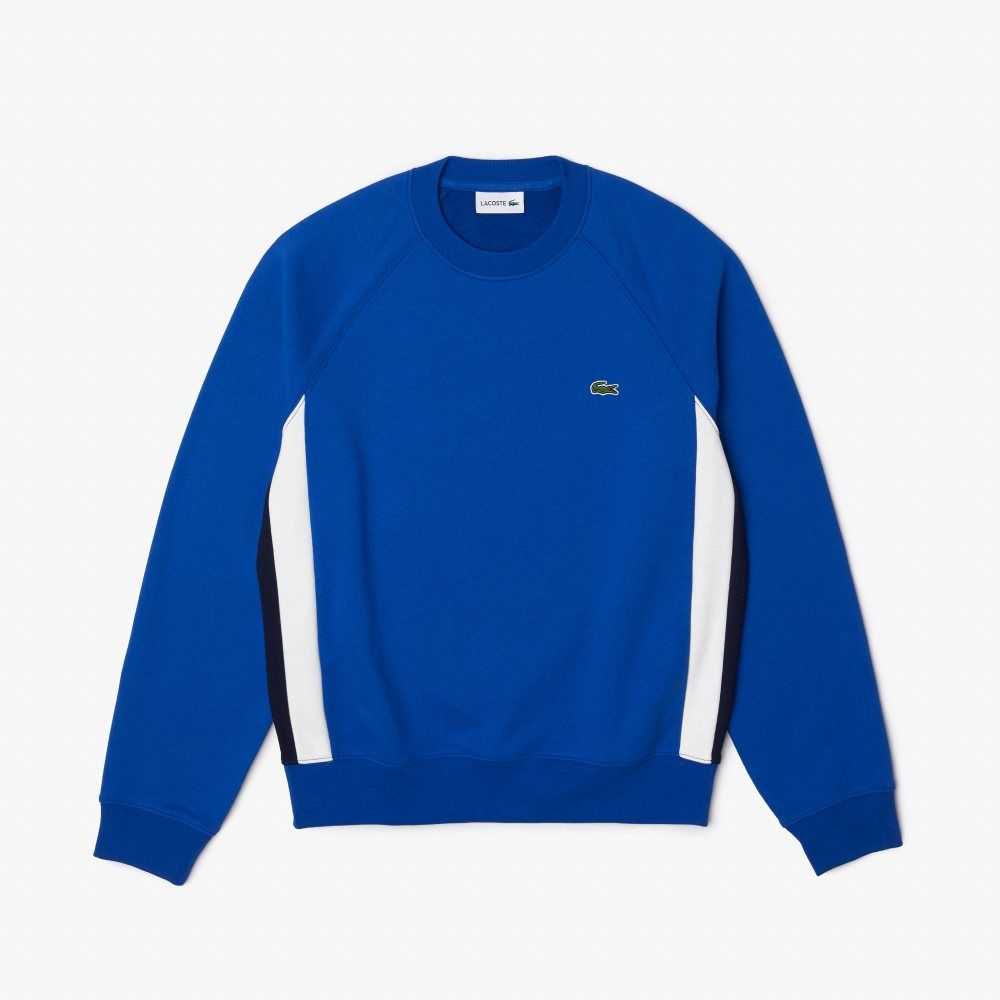 Lacoste Brushed Fleece Colorblock Blå Marinblå Blå Vita | XRSZP-5910