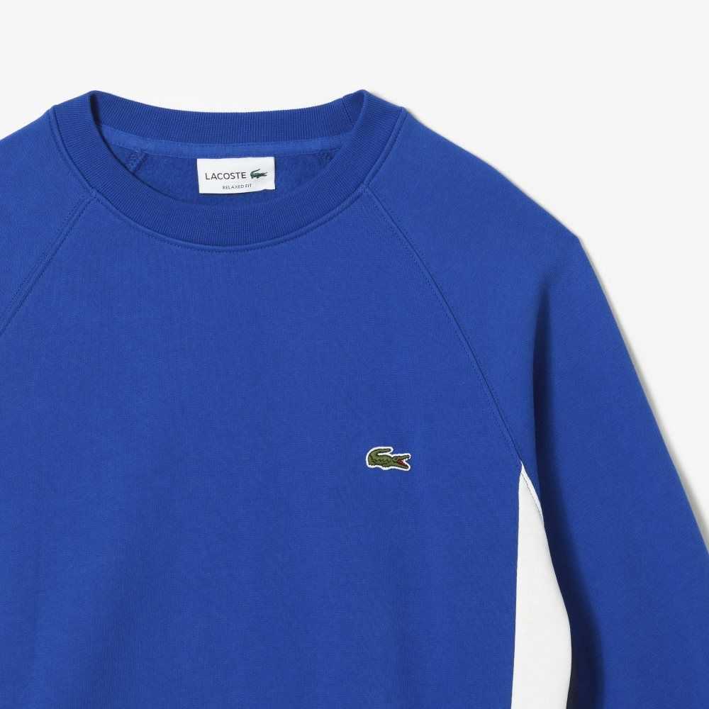 Lacoste Brushed Fleece Colorblock Blå Marinblå Blå Vita | XRSZP-5910