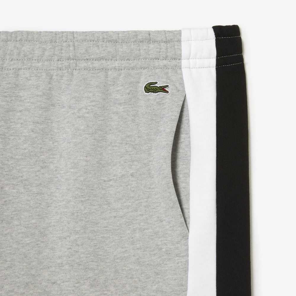 Lacoste Brushed Fleece Colorblock Grå Svarta Vita | DHNZR-6148