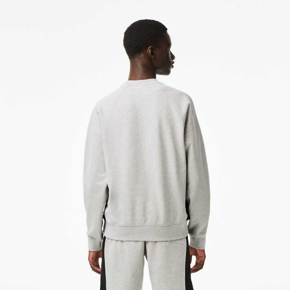 Lacoste Brushed Fleece Colorblock Grå Svarta Vita | MPUDI-6180