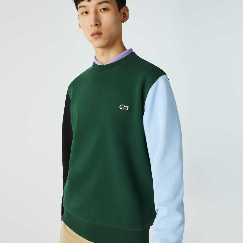 Lacoste Brushed Fleece Gröna Svarta Blå | IDFAC-5179