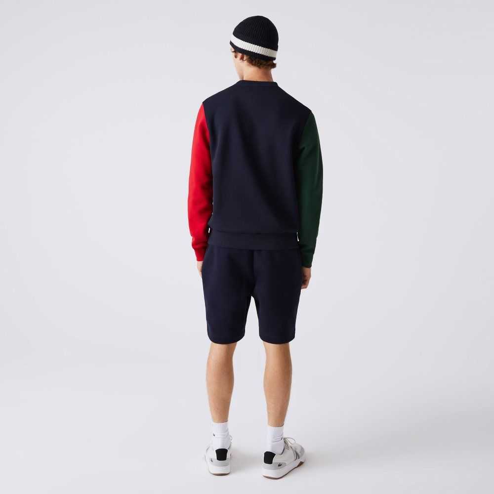 Lacoste Brushed Fleece Marinblå Blå Gröna Röda | BYTZU-0521