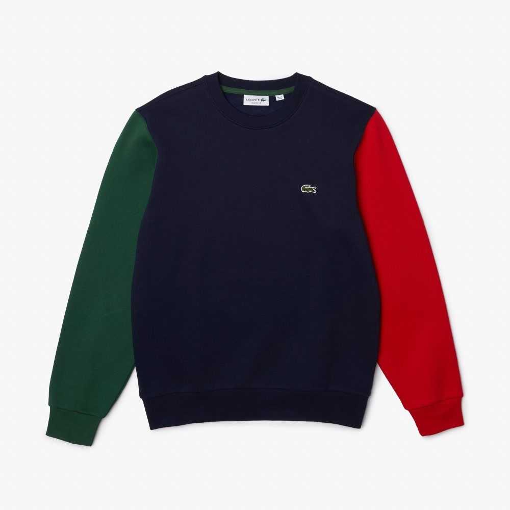 Lacoste Brushed Fleece Marinblå Blå Gröna Röda | BYTZU-0521