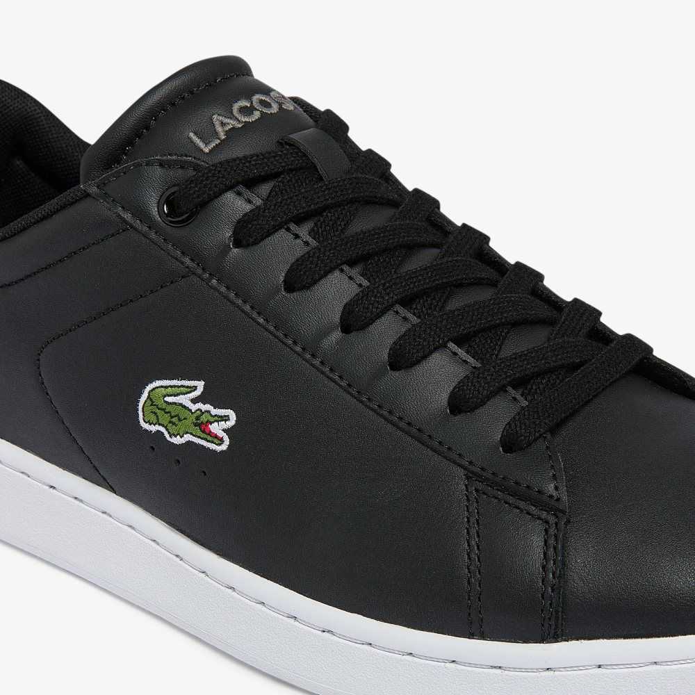 Lacoste Carnaby BL Läder Svarta Vita | YHCPB-8943