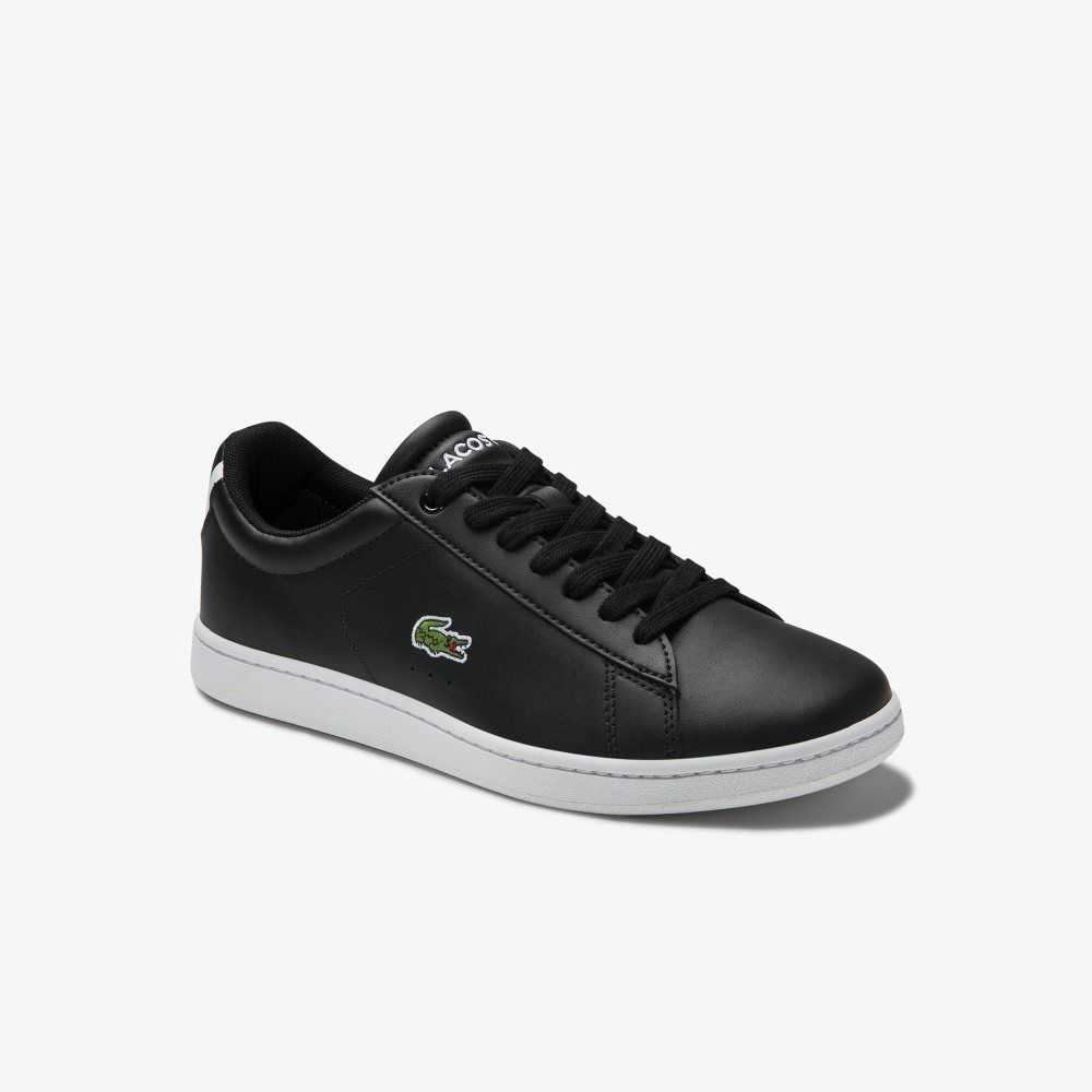 Lacoste Carnaby Evo Mesh-lined Läder Svarta | OSVNB-8532