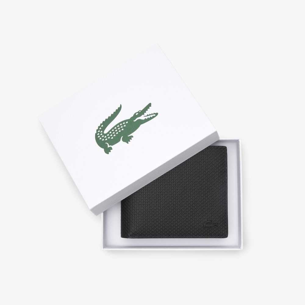 Lacoste Chantaco Calfskin Läder Wallet Svarta | IGMFK-4695