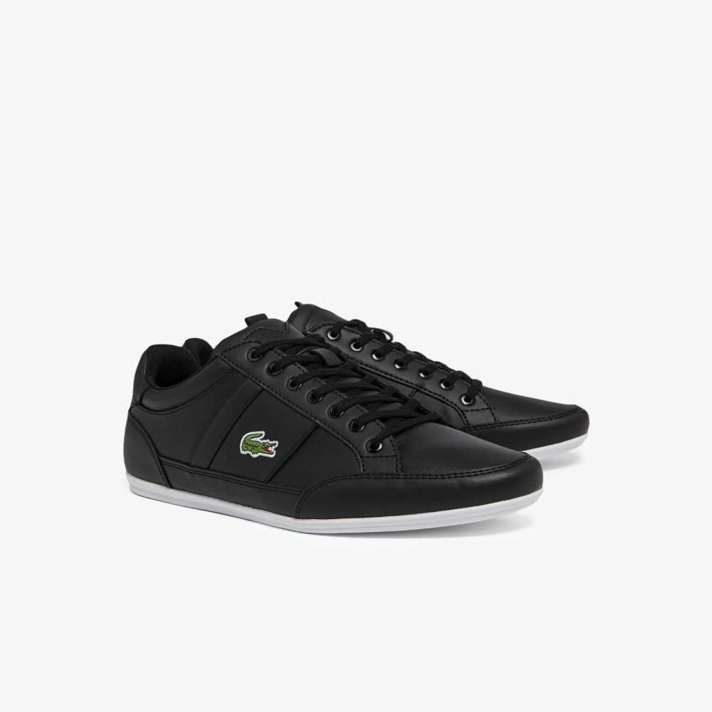 Lacoste Chaymon Läder Svarta Vita | IHEGD-9536