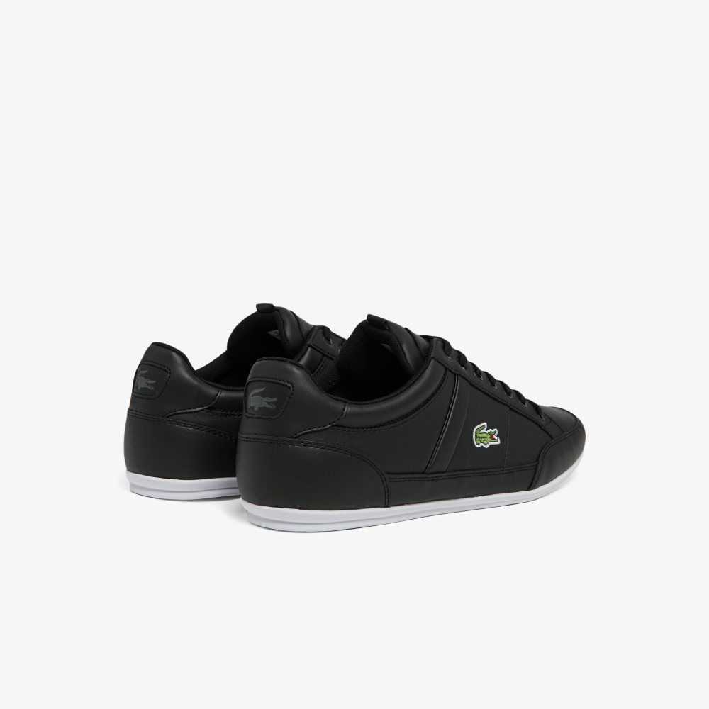 Lacoste Chaymon Läder Svarta Vita | IHEGD-9536