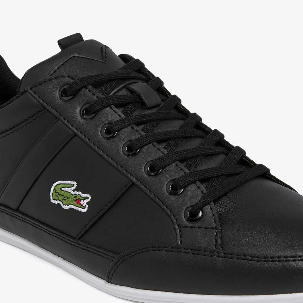 Lacoste Chaymon Läder Svarta Vita | IHEGD-9536