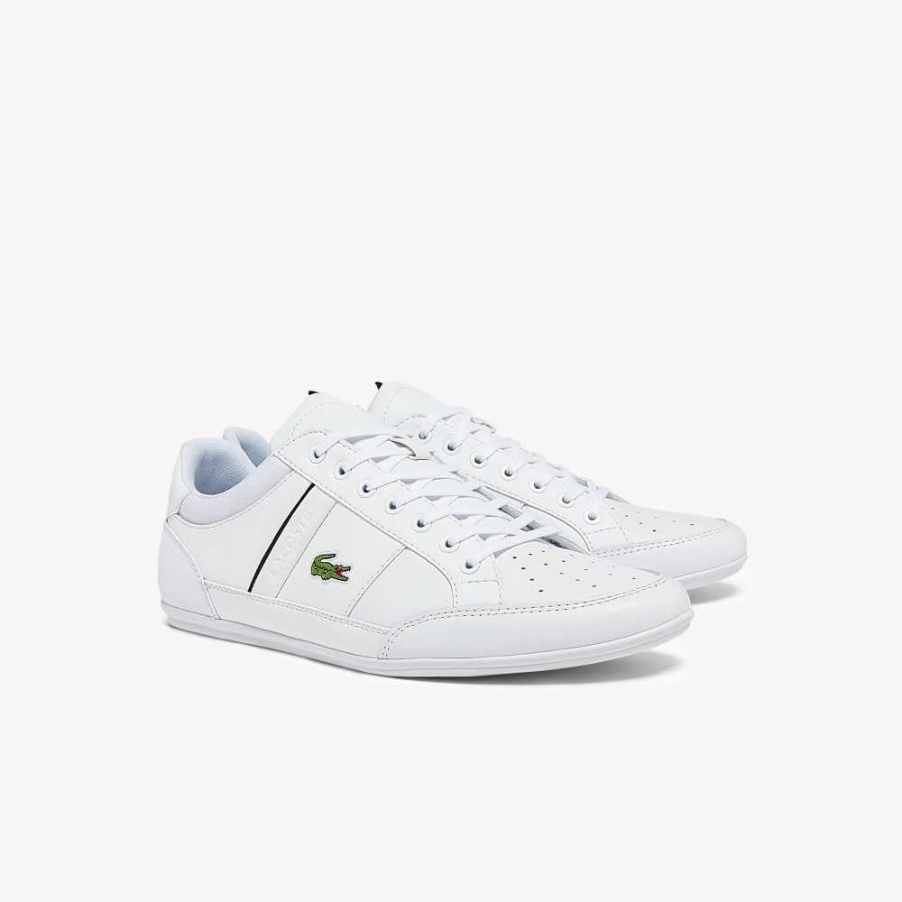 Lacoste Chaymon Läder Vita Svarta | YZQGJ-8914