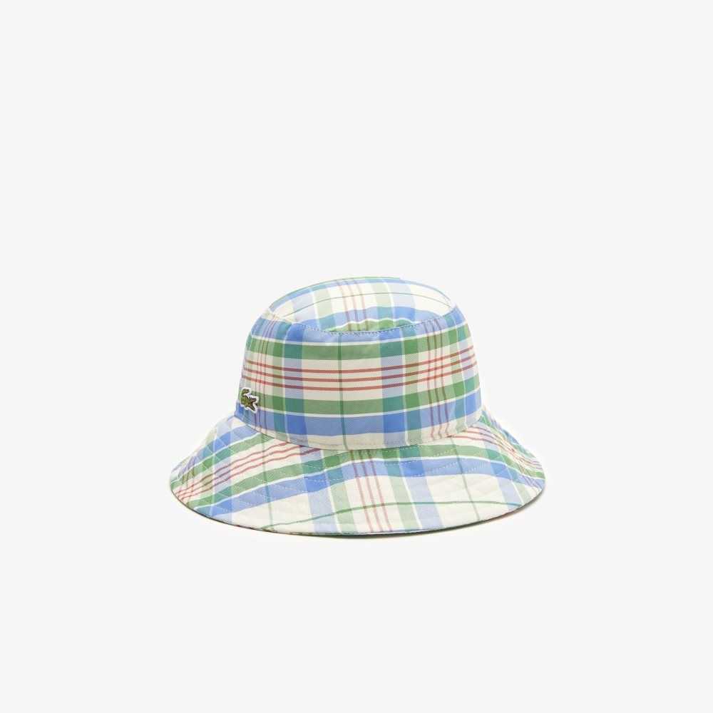 Lacoste Checked Bucket Vita Gröna Blå Orange Vita | ZVHTC-2785