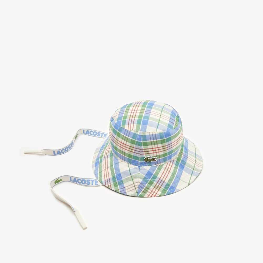 Lacoste Checked Bucket Vita Gröna Blå Orange Vita | ZVHTC-2785