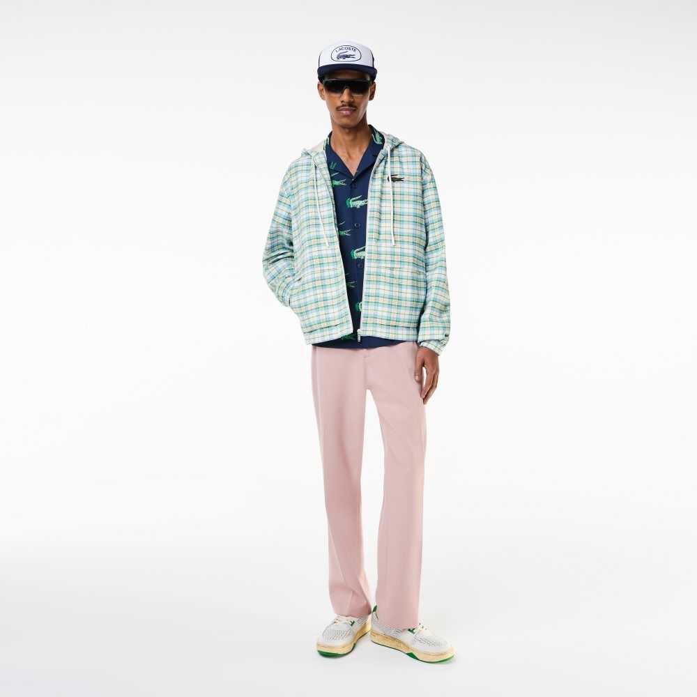 Lacoste Checked Hooded Track Vita | ACLMP-0836