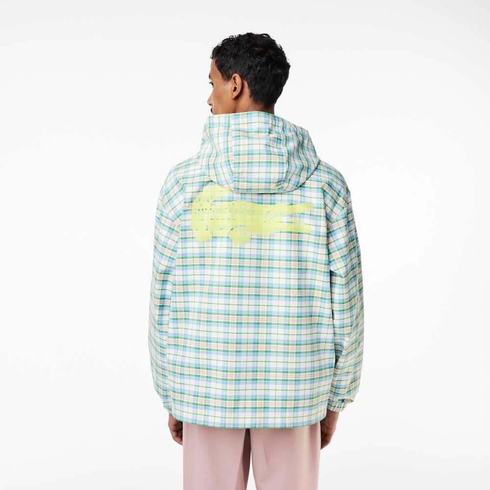 Lacoste Checked Hooded Track Vita | ACLMP-0836