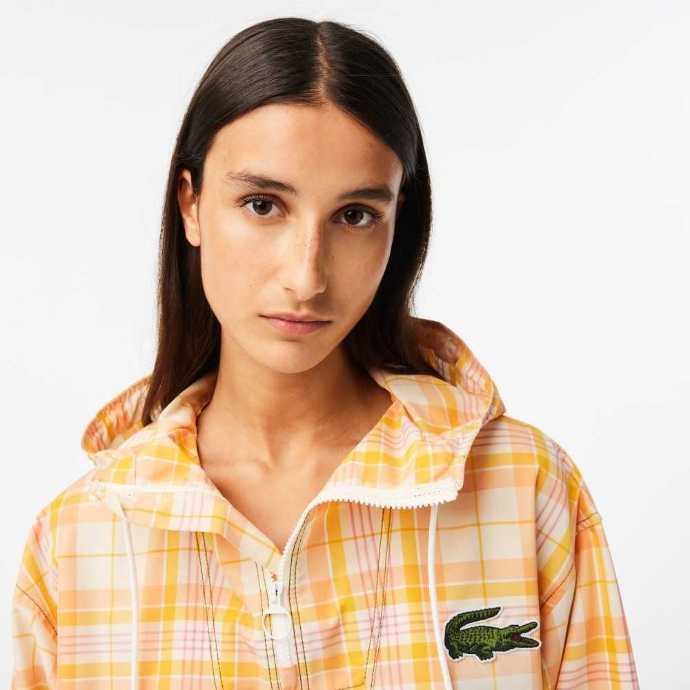 Lacoste Checked Pull-On Vita Gula Ljusorange Rosa Vita | FOAPL-4683