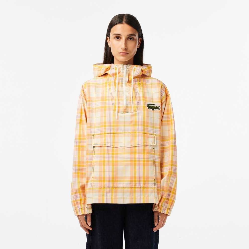 Lacoste Checked Pull-On Vita Gula Ljusorange Rosa Vita | FOAPL-4683