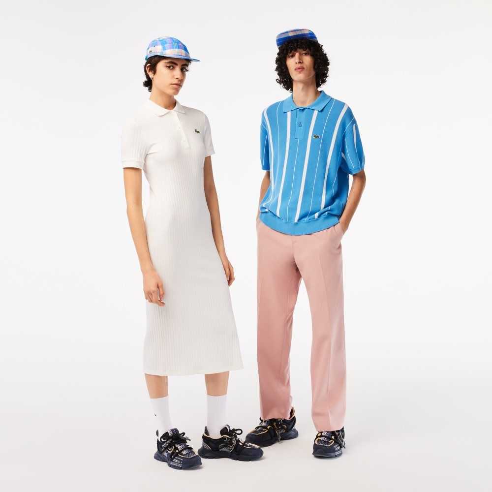 Lacoste Checkerboard Blå Vita | GELXJ-0913