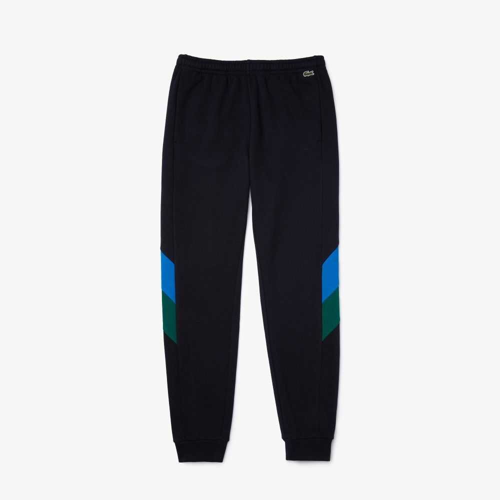 Lacoste Colorblock Bands Bomull Fleece Jogging Marinblå Blå Blå Gröna | UDBGK-4153