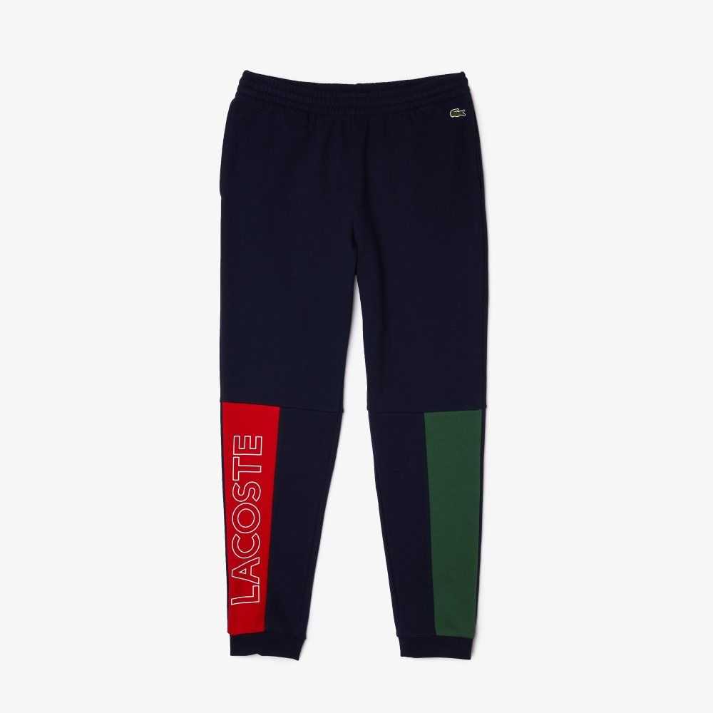 Lacoste Colorblock Bomull Fleece Blend Jogging Marinblå Blå Gröna Röda | UXHPZ-9862