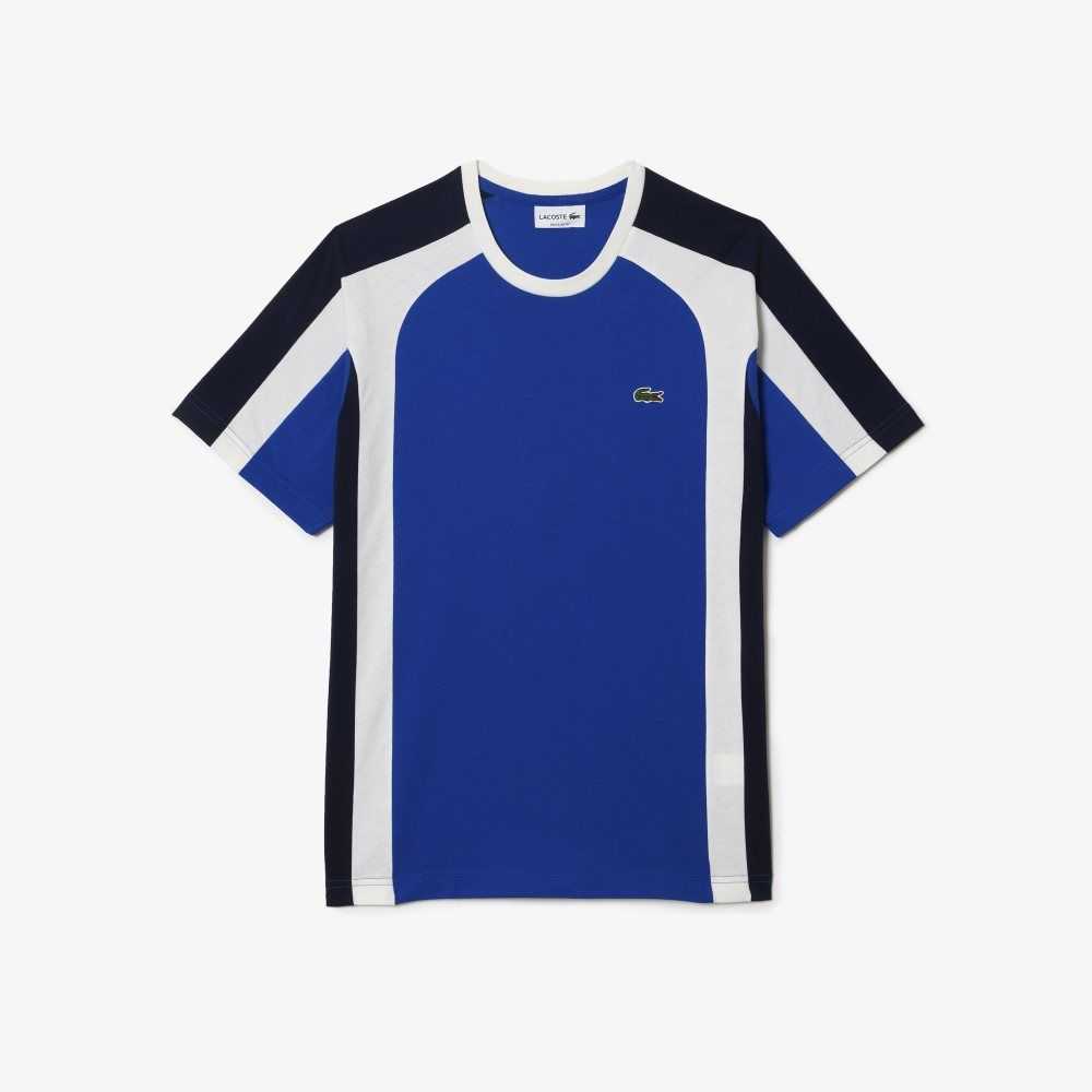 Lacoste Colorblock Bomull Jersey Blå Marinblå Blå Vita | QVUOK-1893