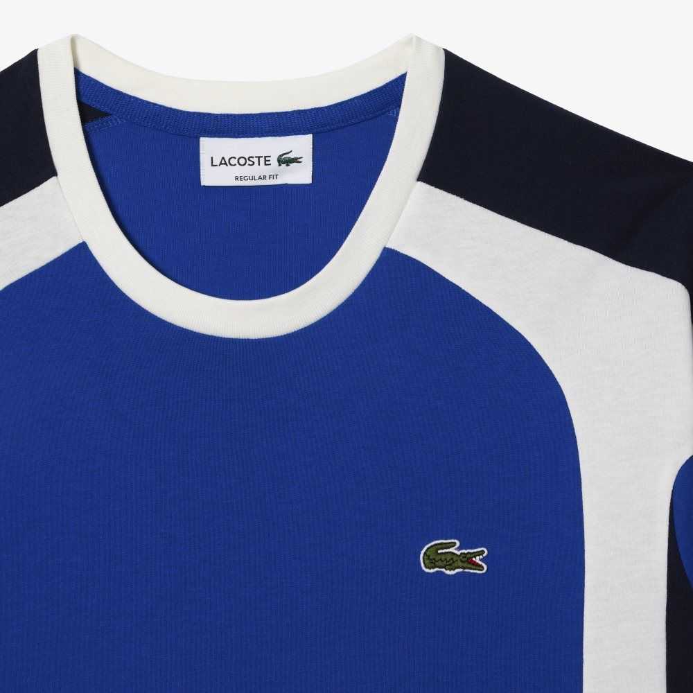 Lacoste Colorblock Bomull Jersey Blå Marinblå Blå Vita | QVUOK-1893