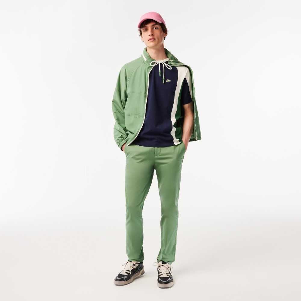 Lacoste Colorblock Bomull Jersey Marinblå Blå Gröna Vita | OPRLU-4506