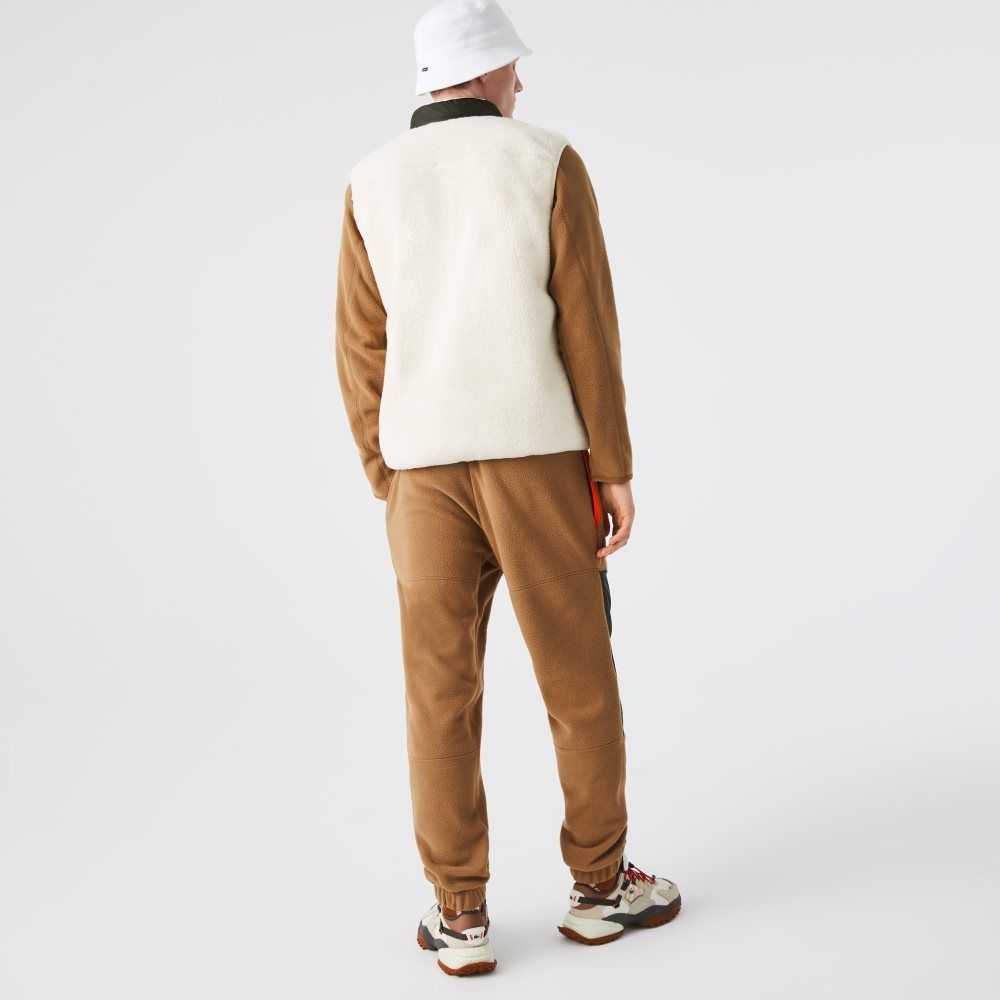 Lacoste Colorblock Polar Fleece Bruna Khaki Gröna | YQXAP-7061