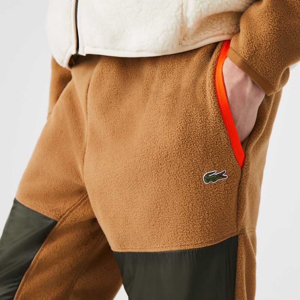 Lacoste Colorblock Polar Fleece Bruna Khaki Gröna | YQXAP-7061