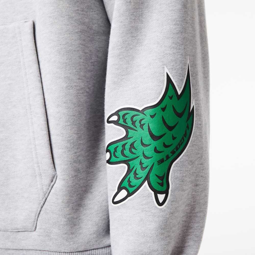 Lacoste Comic Effect Print Hooded Grå | QZUEY-5102