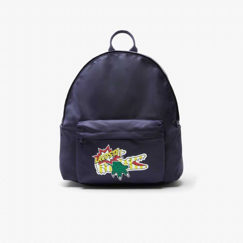 Lacoste Comic Print Backpack Blå | OYRPE-4180