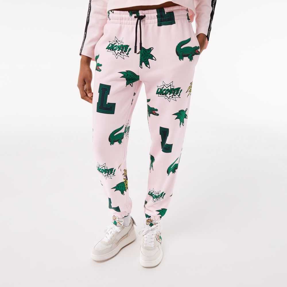 Lacoste Comic Print Trackpants Ljusrosa | XIDZM-8320