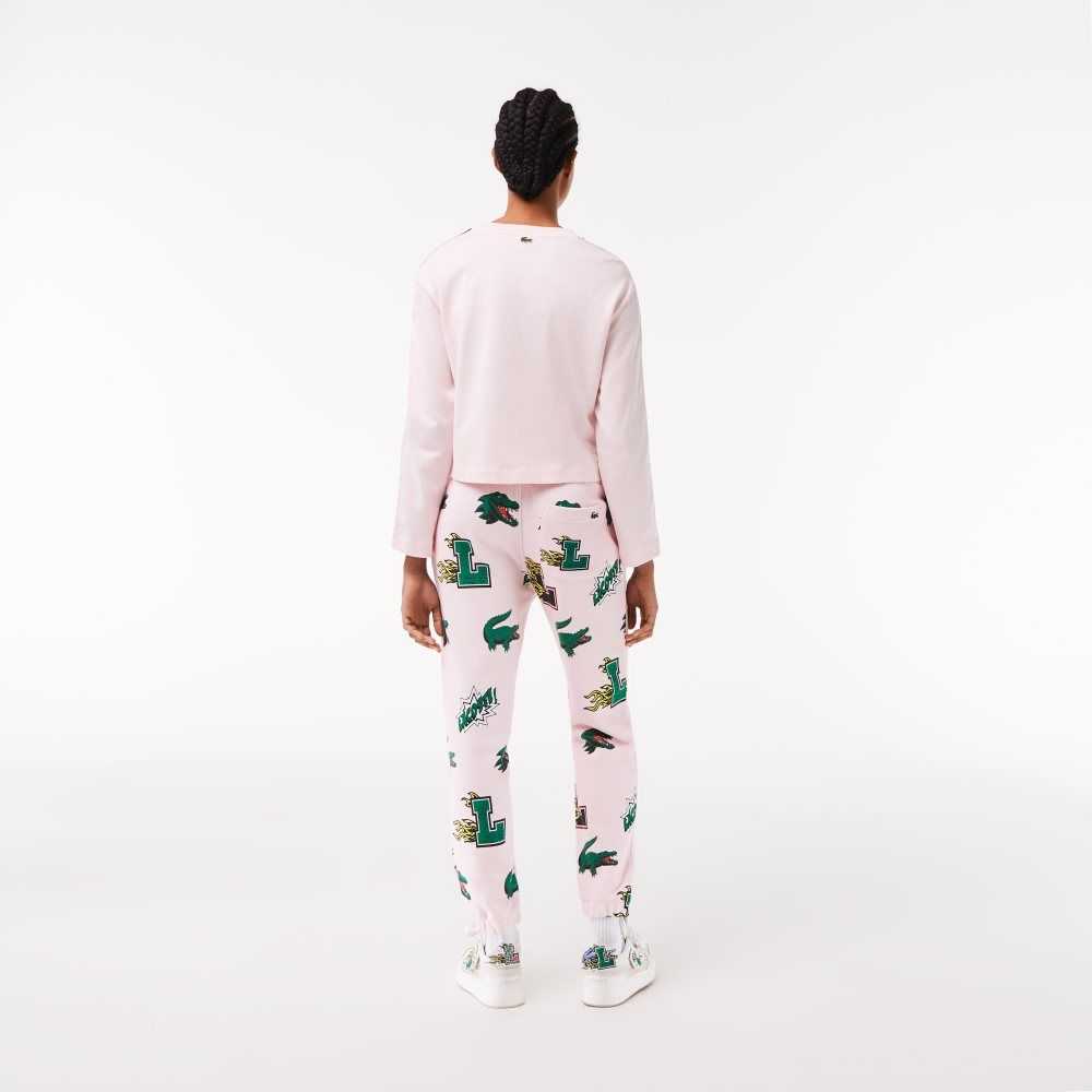 Lacoste Comic Print Trackpants Ljusrosa | XIDZM-8320