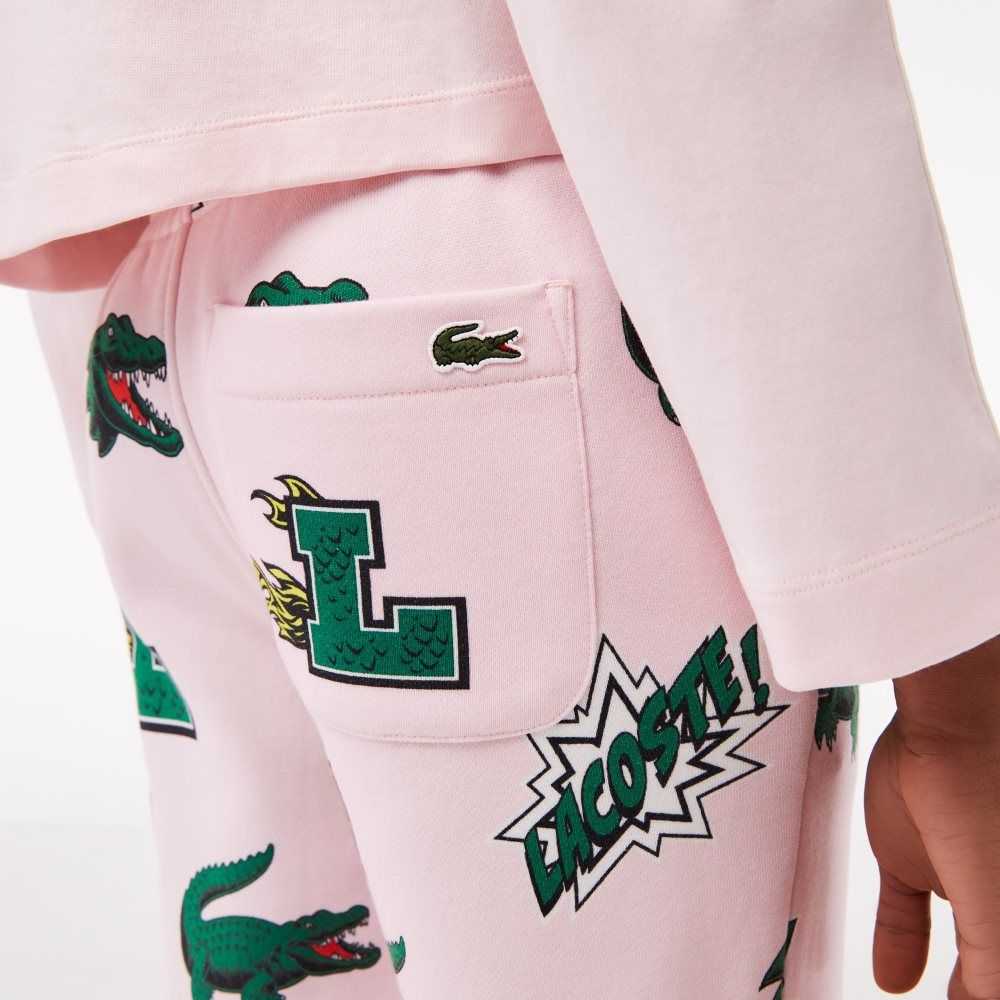 Lacoste Comic Print Trackpants Ljusrosa | XIDZM-8320