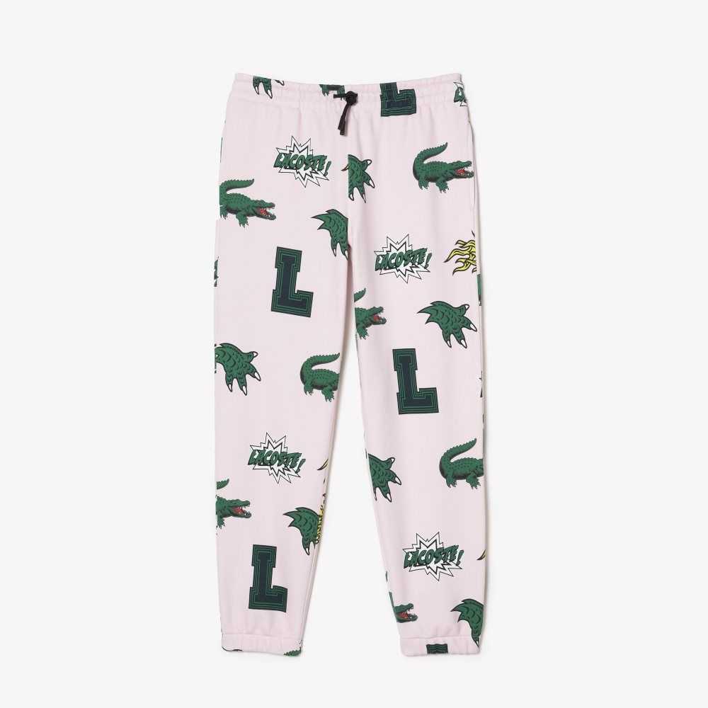 Lacoste Comic Print Trackpants Ljusrosa | XIDZM-8320