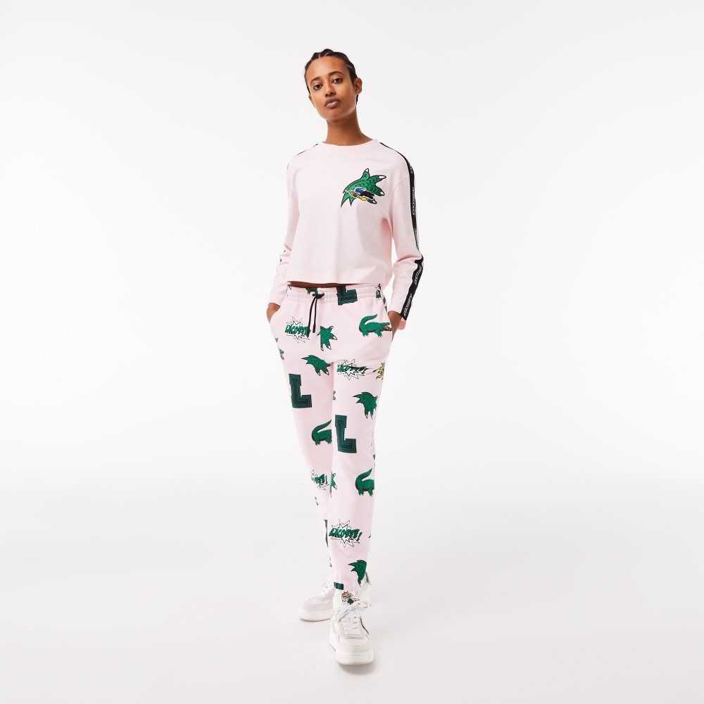 Lacoste Comic Print Trackpants Ljusrosa | XIDZM-8320