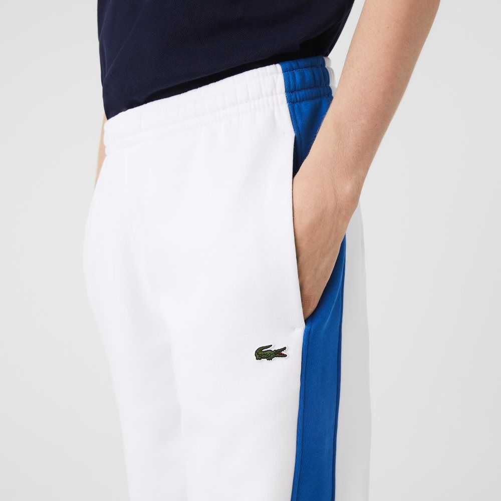 Lacoste Contrast Bands Vita Blå | OZWTY-8093