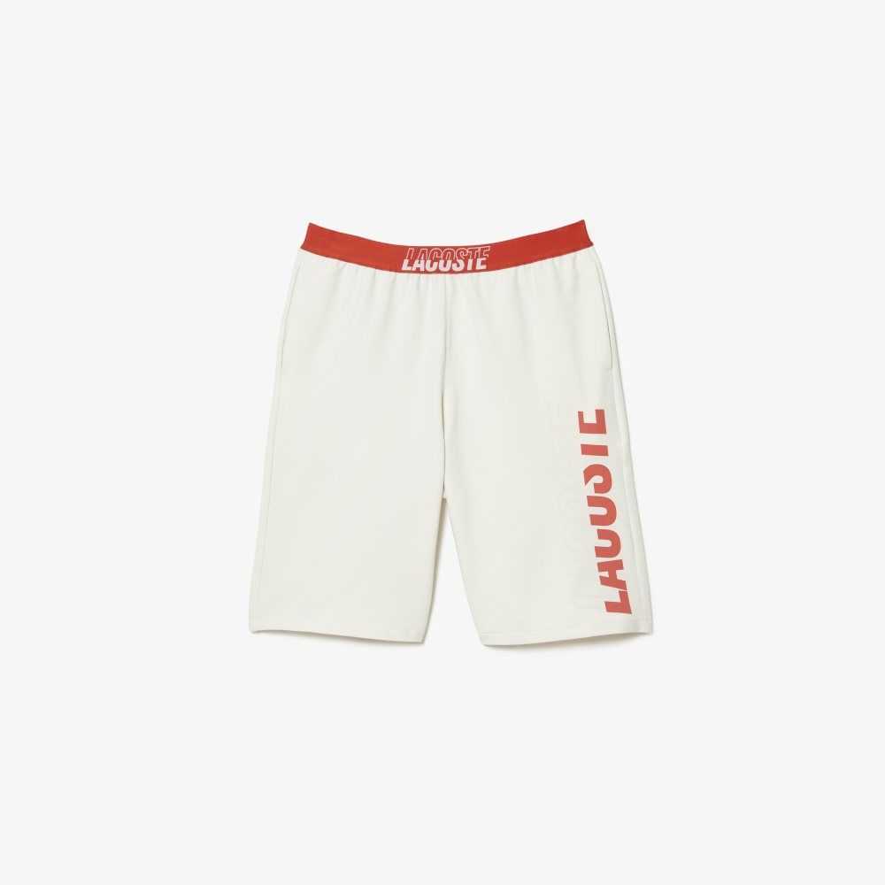 Lacoste Contrast Logo Waistband Shorts Beige | DWSGQ-6092