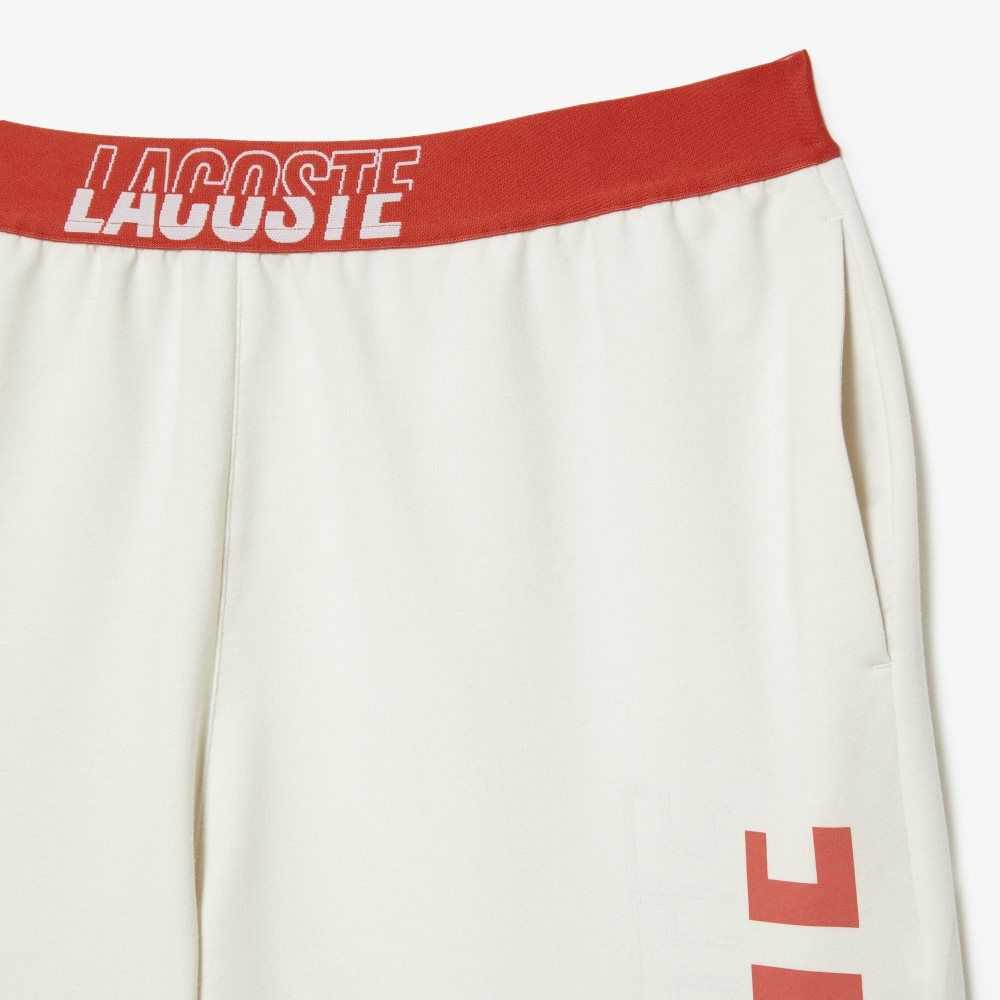 Lacoste Contrast Logo Waistband Shorts Beige | DWSGQ-6092