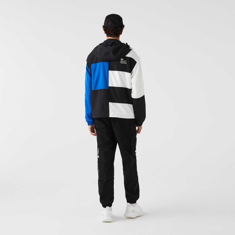 Lacoste Contrast Oversized Branding Svarta | NPLMZ-0189