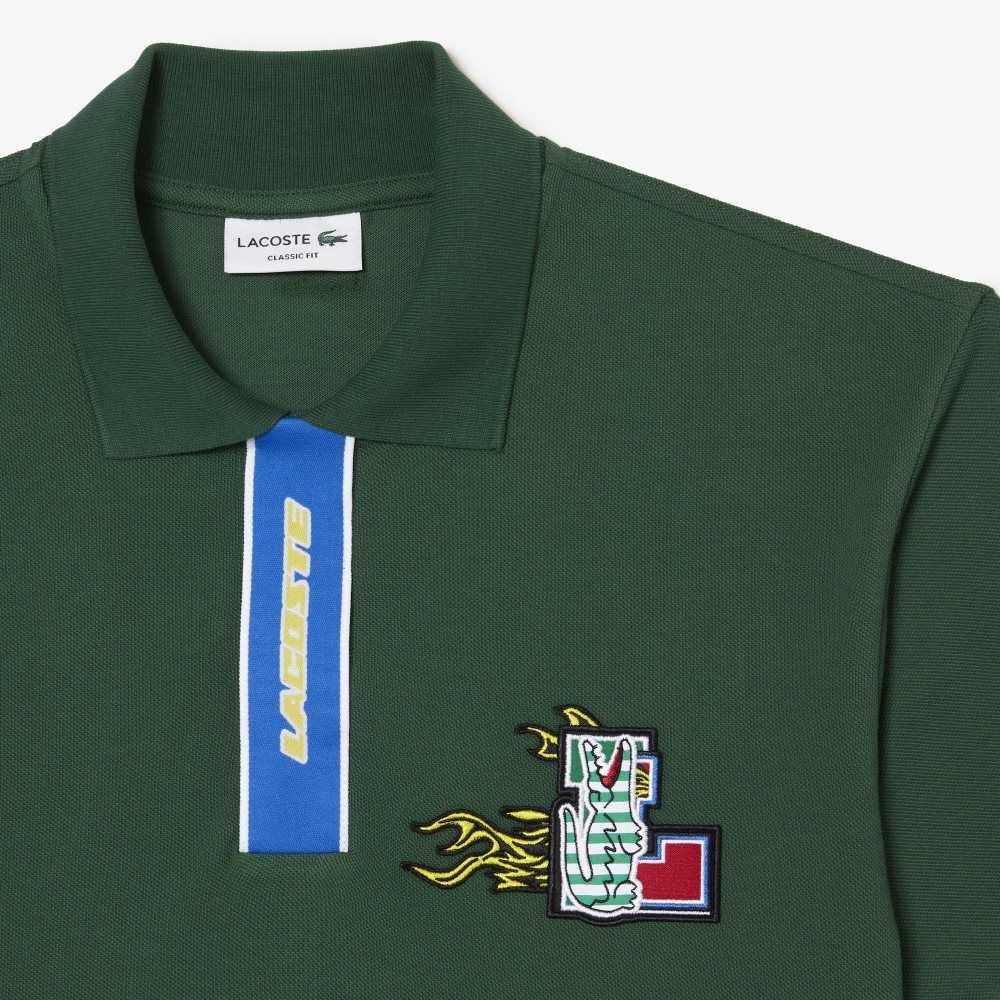 Lacoste Contrast Placket And Crocodile Badge Gröna | LFRPA-5741