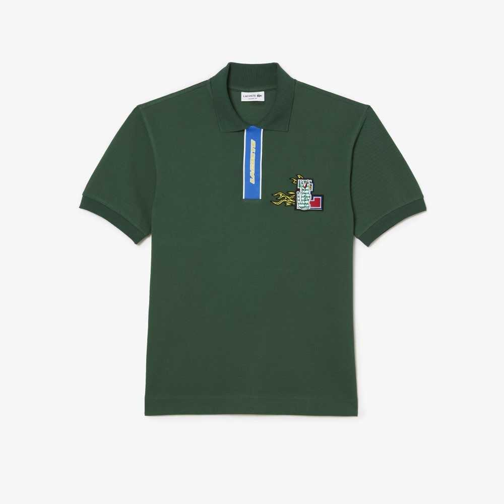 Lacoste Contrast Placket And Crocodile Badge Gröna | LFRPA-5741