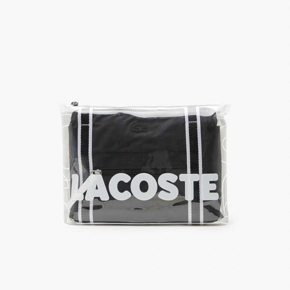 Lacoste Contrast Print Collapsible Weekend Svarta Vita | QTZSH-2609