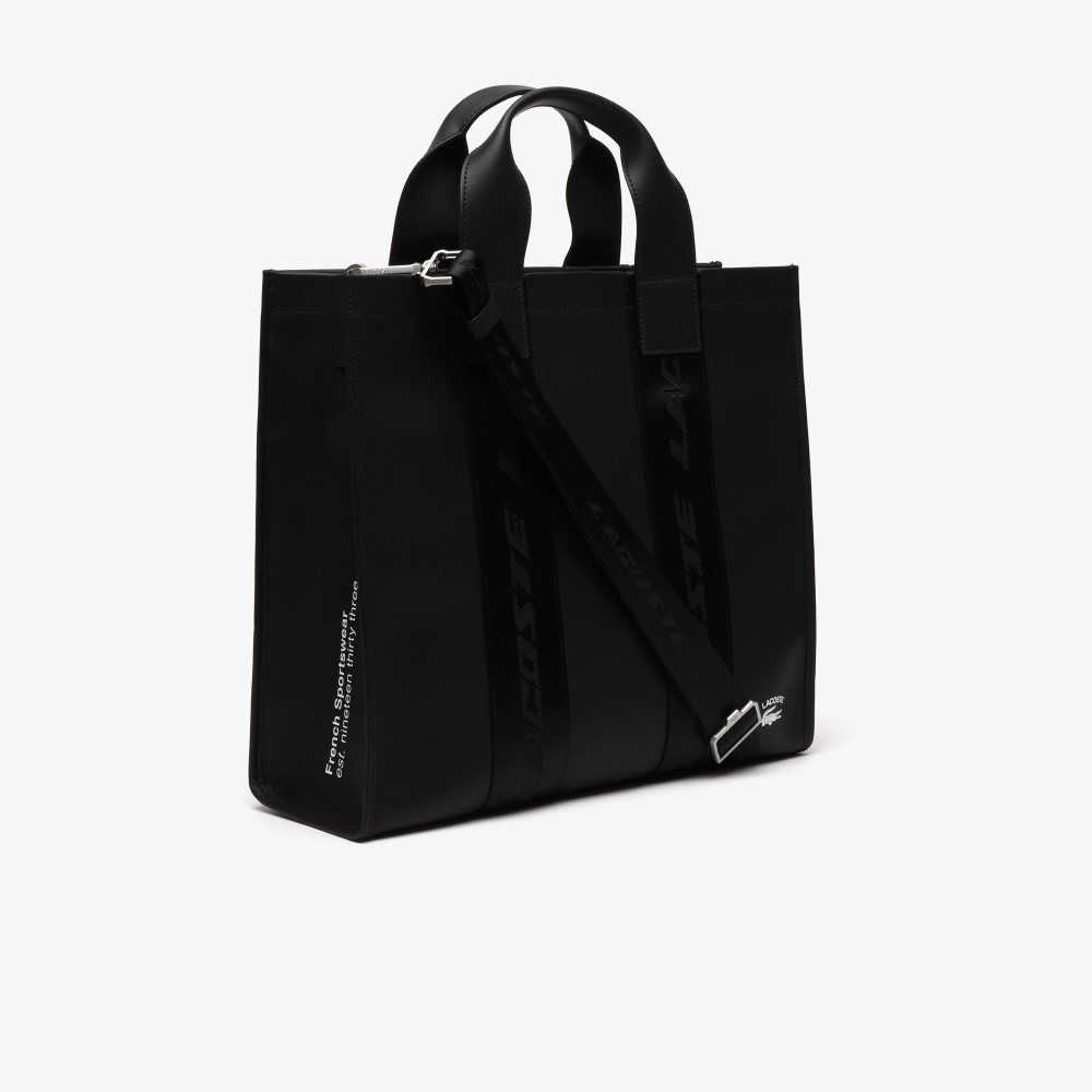 Lacoste Contrast Print Tote Svarta | OCYUW-0846