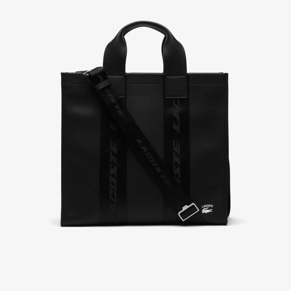 Lacoste Contrast Print Tote Svarta | OCYUW-0846