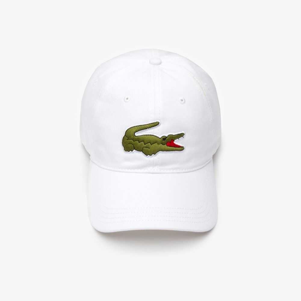 Lacoste Contrast Rem And Oversized Crocodile Bomull Vita | FXARJ-1506