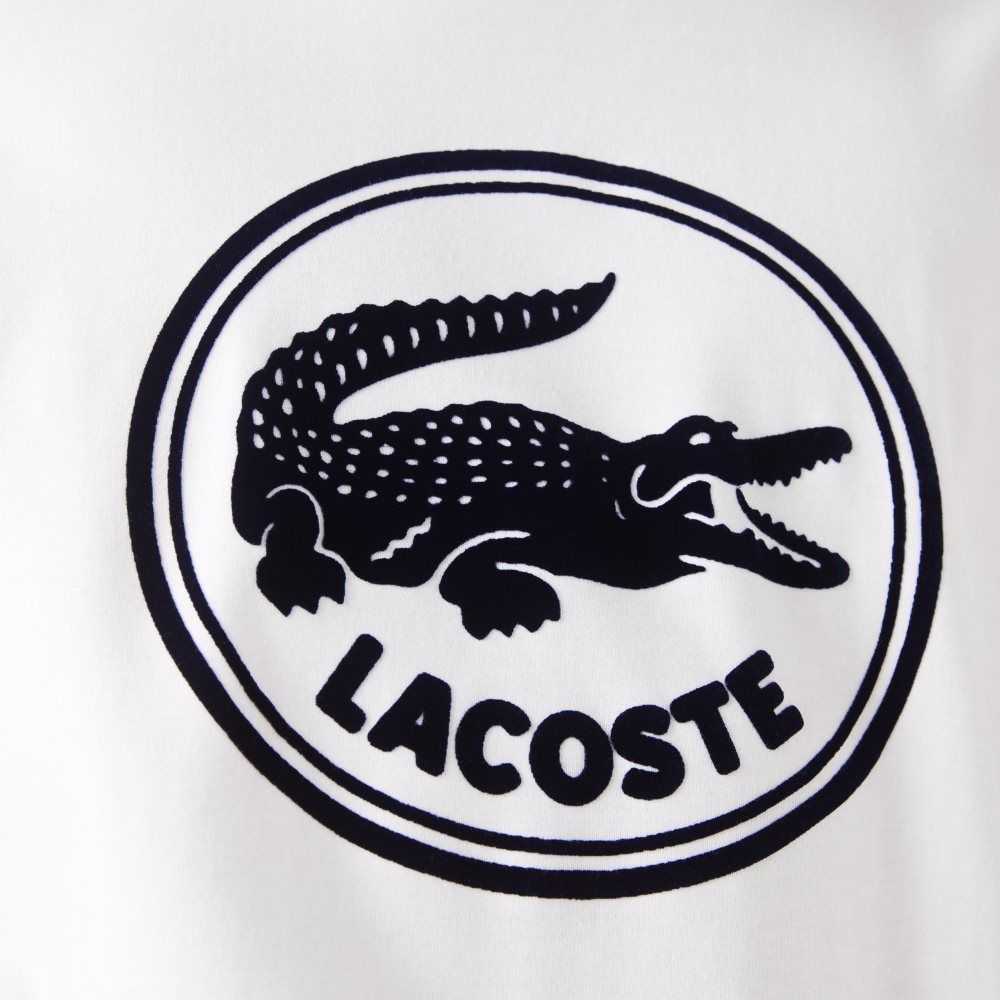 Lacoste Crew Neck 3D Printed logo Bomull Vita | TBMLW-2807