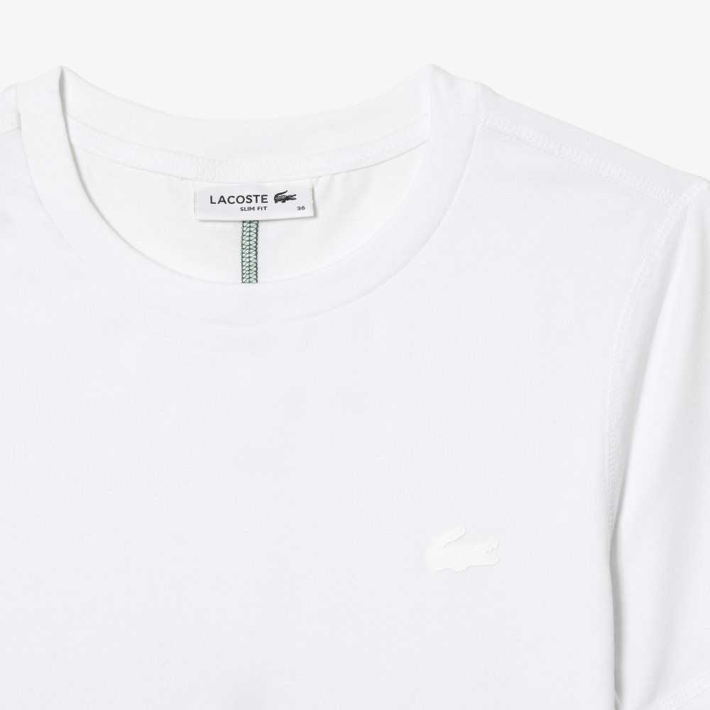 Lacoste Crew Neck Bomull Blend T-Shirt Vita | RCMAN-2145