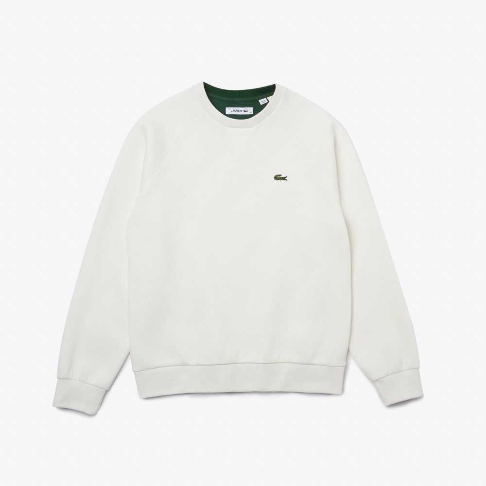 Lacoste Crew Neck Bomull Blend Vita | ILCMR-1420