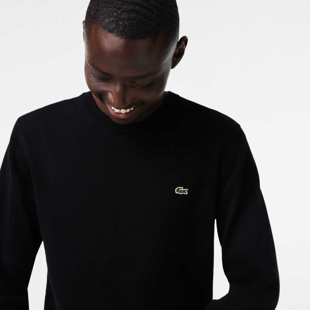 Lacoste Crew Neck Bomull Svarta | FVOPK-6197